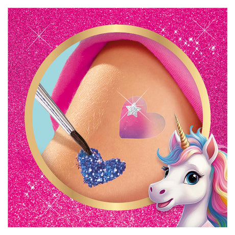 Ses unicornio - tatuajes y purpurina