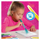 Ses creative - unicornio - rotuladores aerografo - manualidades niña - 12 cartas de colores - lavable de la ropa - a partir de 5 años