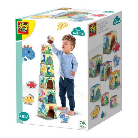 Ses creative ses torre de bloques apilables con figuras de dinosaurios