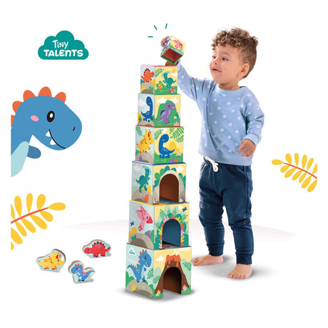 Ses creative ses torre de bloques apilables con figuras de dinosaurios