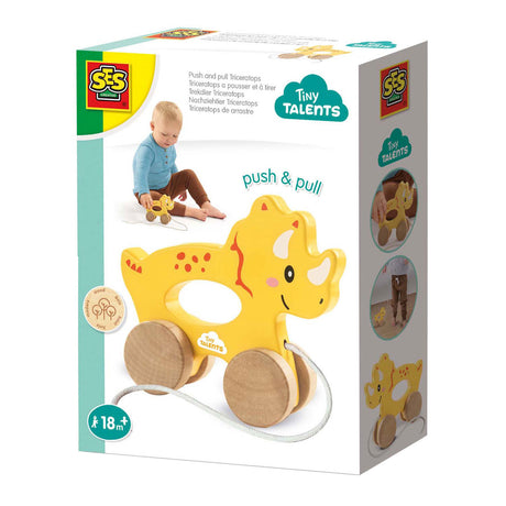 Ses tirador de madera animal 2 en 1 - triceratops