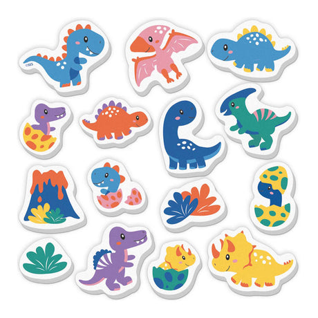 Ses creative - tiny talentos - set de dinosaurios para el baño - dinosaurios de espuma - pegar en azulejos mojados - estimula la imaginación - juguetes de baño seguros - juego creativo - juguetes de dinosaurios