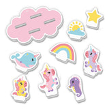 Ses creative - tinytallents - isla de baño de unicornio - unicornios de espuma - juguetes de baño flotantes - estimula la imaginación - juego creativo - juguetes de baño para bebé - juguetes de unicornio