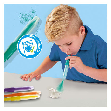 Ses creative 14295 bolígrafos sopladores - dinosaurios - set de manualidades creativas para niños a partir de 5 años - decorar dinosaurios con bolígrafos sopladores - lavable y reutilizable - perfecto para los amantes de los dinosaurios