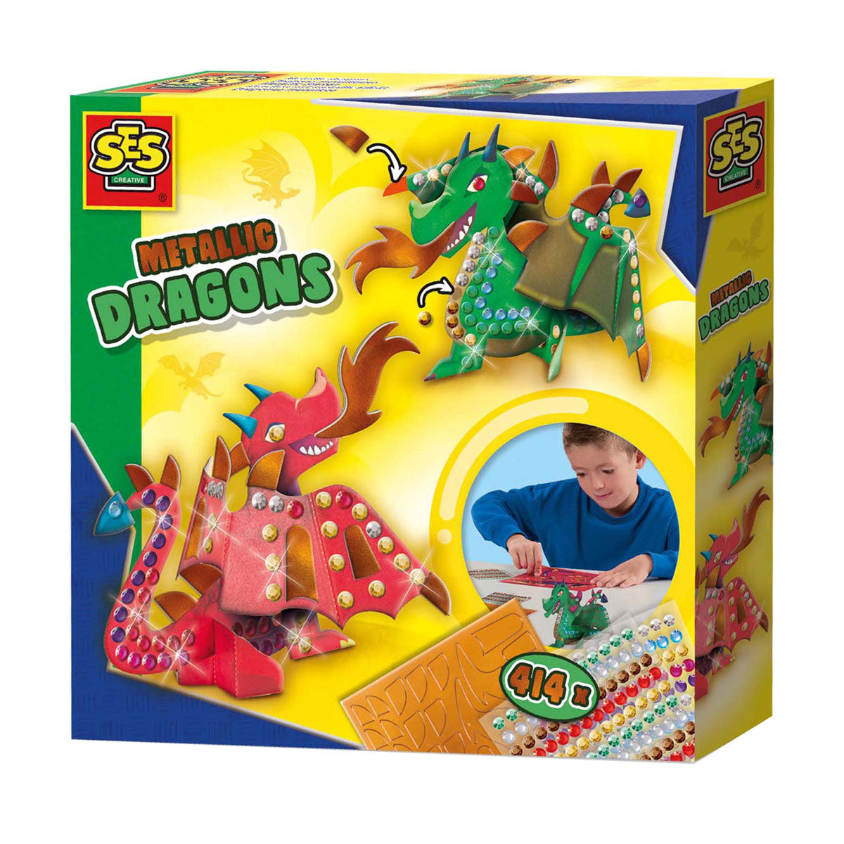 Seis dragones metálicos