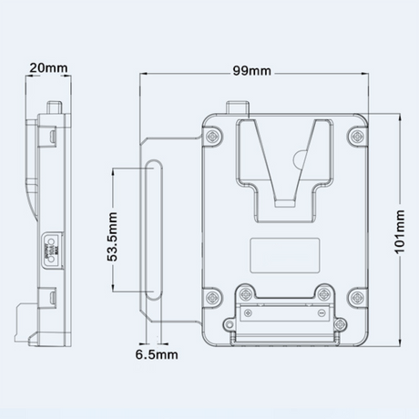 Placa de batería rolux mini v-mount rl-ac12s