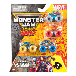 Mini mermeladas Monster Jam Marvel paquete de 5 | 2 piezas