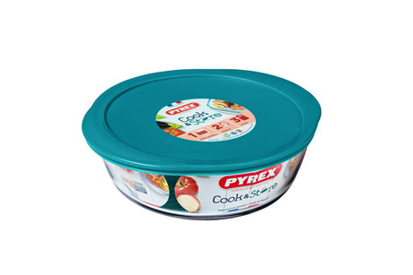 Plato de almacenamiento redondo Pyrex cook store 20x18x7cm - 1.100ml - vidrio de borosilicato