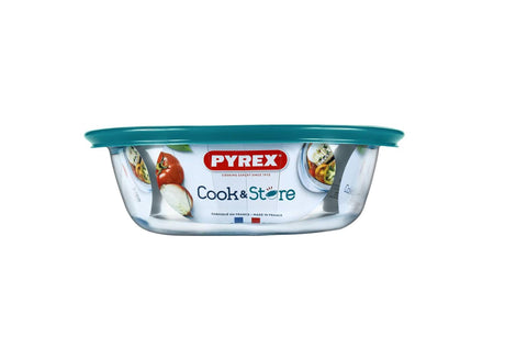 Plato de almacenamiento redondo Pyrex cook store 20x18x7cm - 1.100ml - vidrio de borosilicato