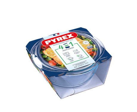 Fuente para horno redonda clásica Pyrex 2,1 l con tapa