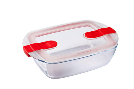 Fuente rectangular Pyrex cook heat con tapa 1,1l 23x15x6cm
