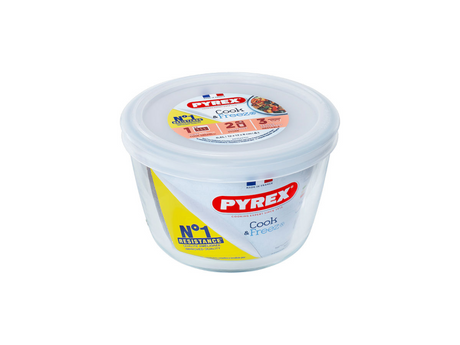 Cuenco redondo Pyrex de 0,6 l (ø 12 cm) con tapa de conservación