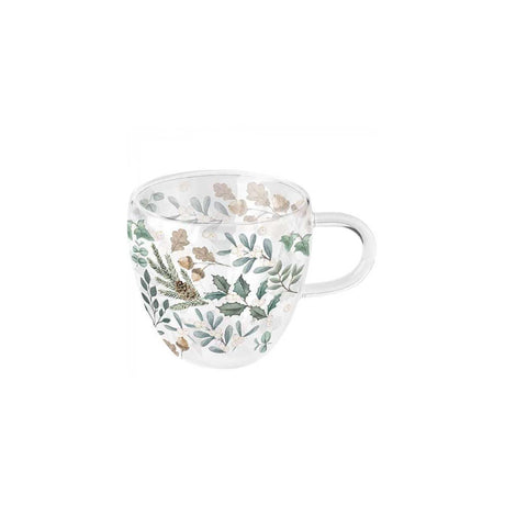 Ambiente vaso doble pared 200ml colección hojas
