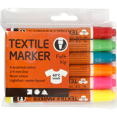 Empresa creativa https: www.cchobby.nl rotuladores textiles-grosor de línea-2-4-mm-colores-neón-6-piezas-1-caja