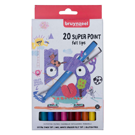 Juego de rotuladores Bruynzeel Kids Super Point, 20 colores
