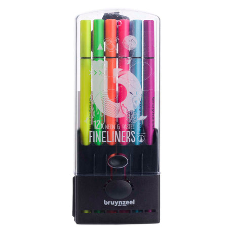 Bruynzeel juego de rotuladores neón pastel, 12 colores