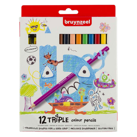 Bruynzeel kids set de 12 lápices de colores triples