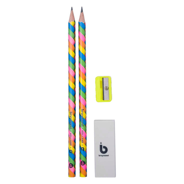 Juego de lápices de grafito Bruynzeel neón