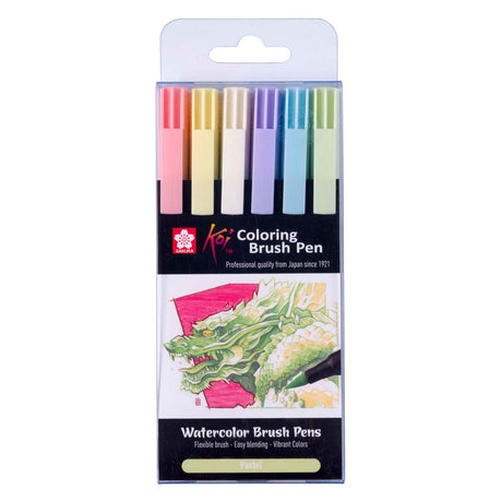 Juego de pinceles Sakura de colores pastel: marcadores creativos para dibujar y colorear.