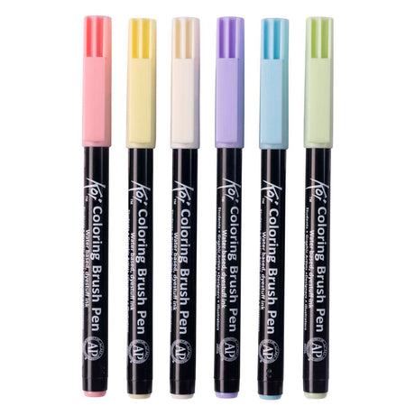 Juego de pinceles Sakura de colores pastel: marcadores creativos para dibujar y colorear.
