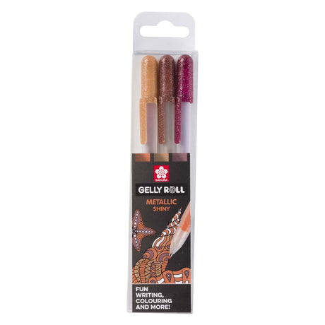 Sakura gelly roll metalizado set de 3 bolígrafos de gel naturaleza
