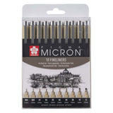 Estuche para lápices punta fina Sakura pigma micron - 10 puntas finas - negro