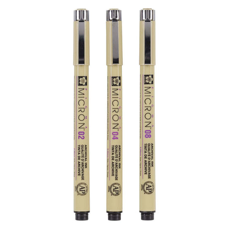 Estuche para rotuladores Sakura Pigma Micron - 3 rotuladores - negro