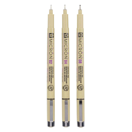Estuche para rotuladores Sakura Pigma Micron - 3 rotuladores - negro