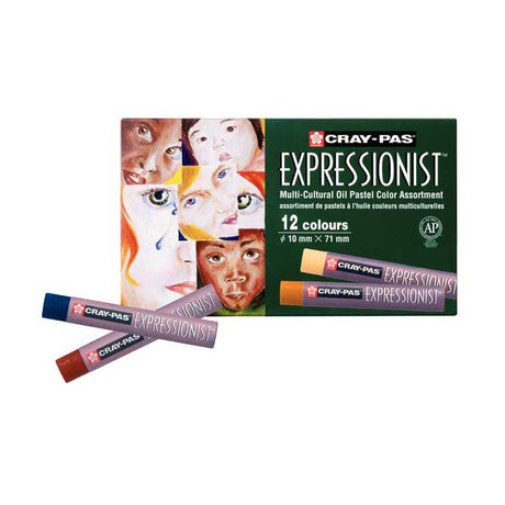 Conjunto expresionista Sakura cray-pas de 12 pasteles al óleo multiculto.