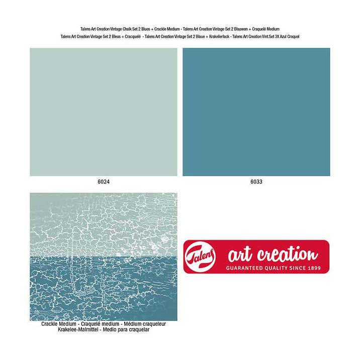 Talens creación de arte vintage set 2 blues y craquelado