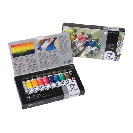 Juego básico de pintura al óleo Bruynzeel van Gogh con 10 colores en tubos de 20 ml
