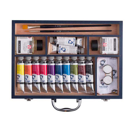 Caja inicial de pintura al óleo Bruynzeel van gogh xl, 12x40ml y accesorios