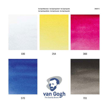 Juego de mezcla primaria de acuarela Van Gogh | 5 tubos de 10ml