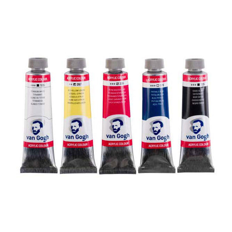 Juego de mezcla primaria de pintura acrílica Bruynzeel van gogh | 5x40ml