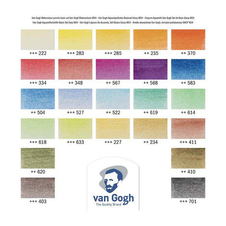 Bruynzeel van Gogh set básico de lápices acuarelables con 24 colores