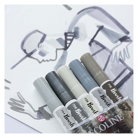 Juego de pinceles Ecoline sombra | 5 colores