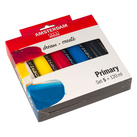 Juego primario de pintura acrílica Bruynzeel amsterdam serie estándar 120 ml, 5 piezas.