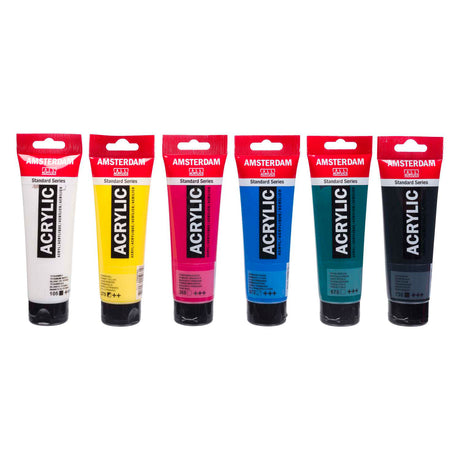Conjunto educativo de pintura acrílica de la serie estándar Amsterdam | 6x120ml