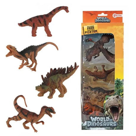 Toi-toys mundo de dinosaurios dinosaurios, 4 piezas.