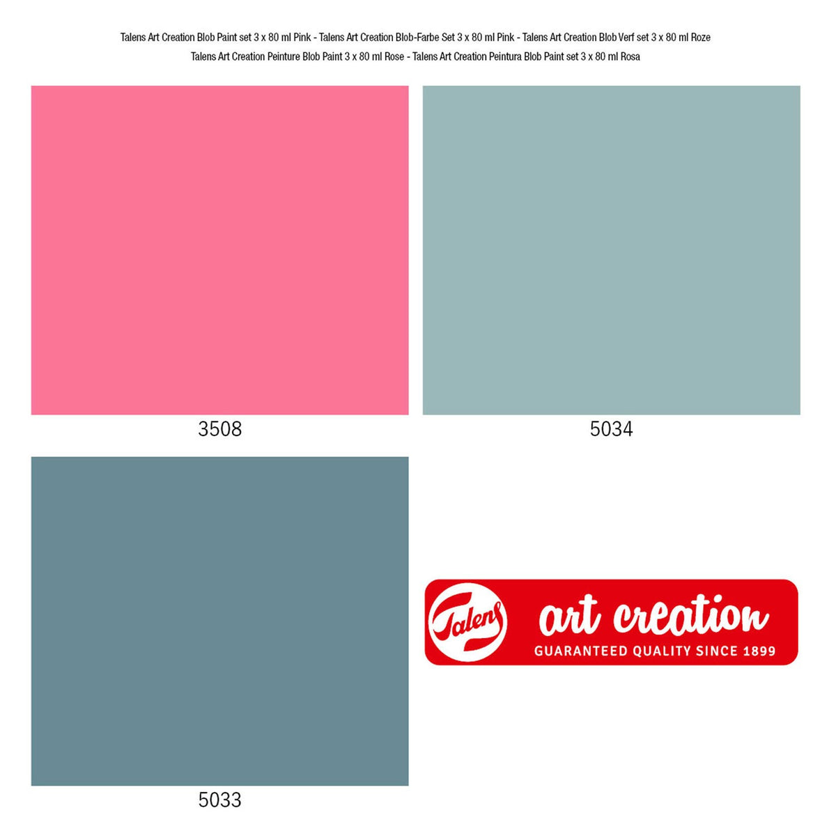 Pintura Blob Talens Art Creation rosa, 3 partes.
