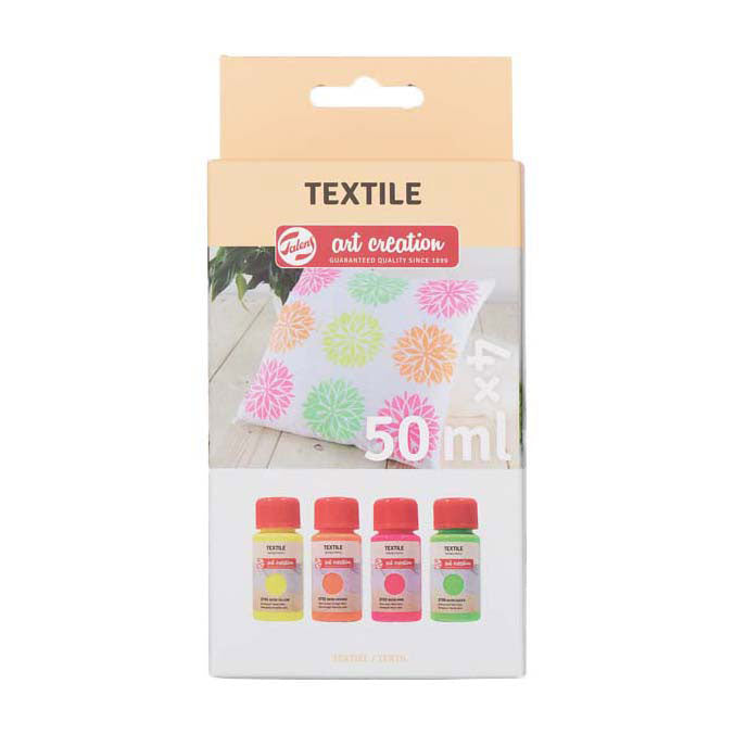 Talens pintura textil creación arte neón 4x50ml