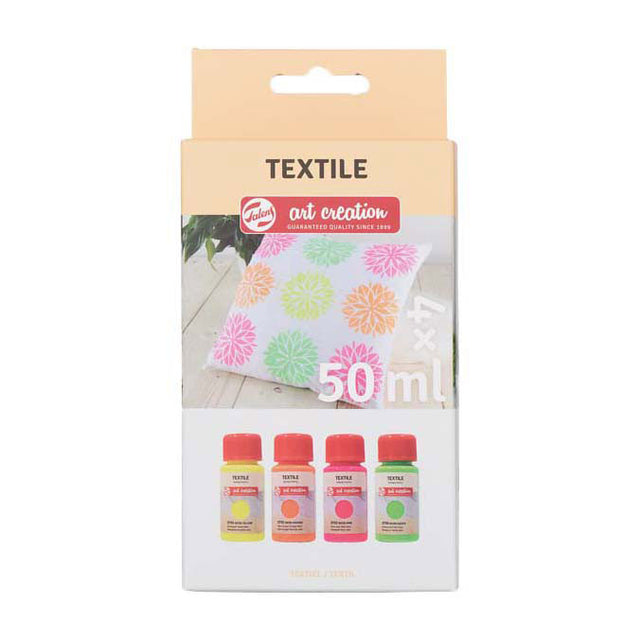 Talens pintura textil creación arte neón 4x50ml