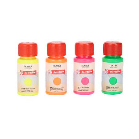 Talens pintura textil creación arte neón 4x50ml