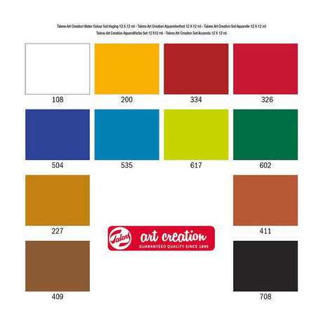 Set pintura acuarela Talens art Creation 12x12ml