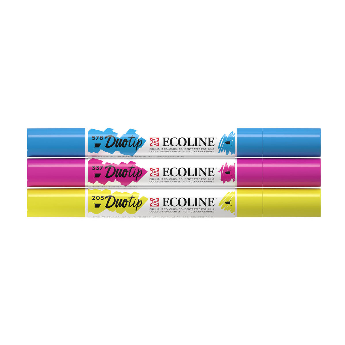 Juego primario de rotuladores Talens ecoline duotip, 3 uds.