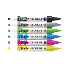 Juego básico de rotuladores Talens ecoline duotip, 6 uds.