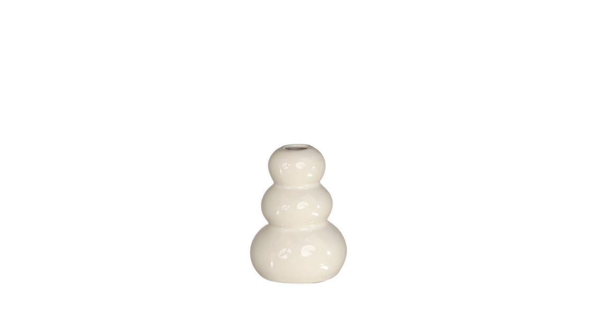 Vase pebble ceramic h.9.5 ø7 cm white