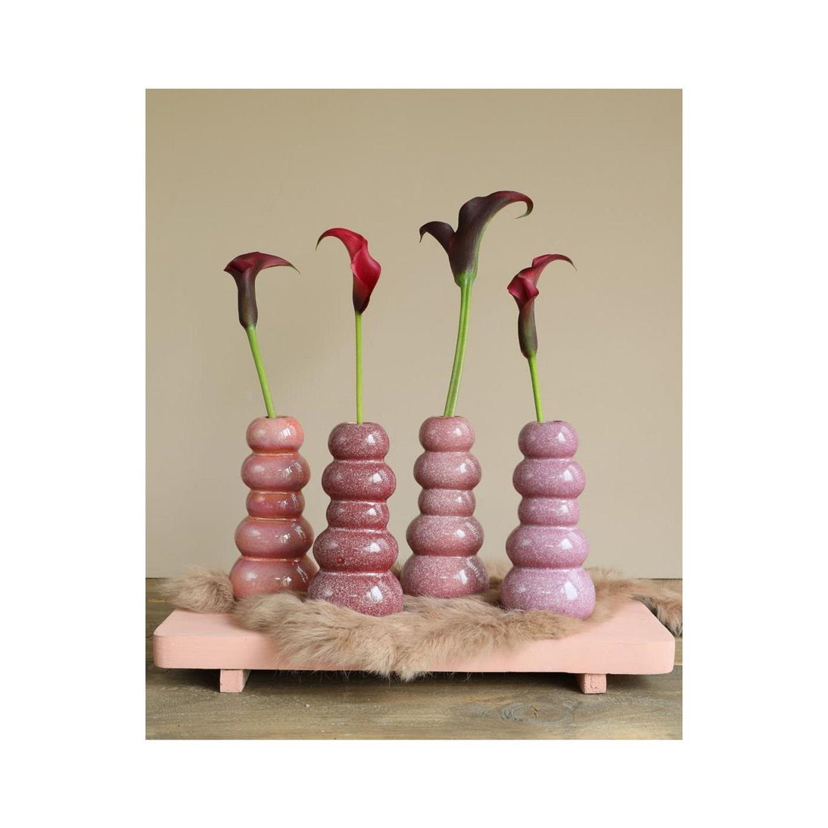 Ideas 4 estaciones jarrón de guijarros h15xã˜7cm rosa 4ass colores
