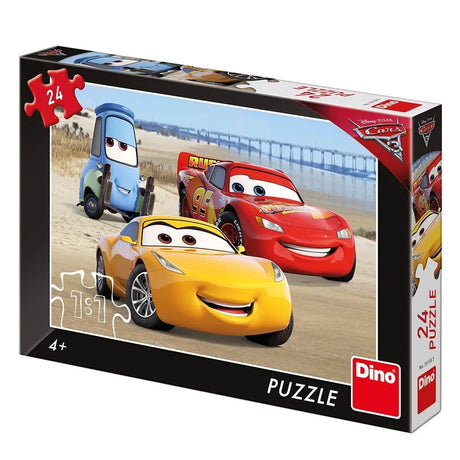 Dinotoys dino puzzle - Coches de Disney Pixar en la playa - 24 piezas