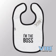 Van der Doelen babero terciopelo soy el jefe blanco
